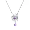 Conjunto de Joias Rotativo de Prata Esterlina s925 Fogos de Artifício Joia Leve de Luxo Hora de Girar Colar de Cristal Natural Anel Conjunto de Duas Peças