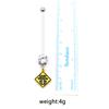 Gaibei Europeu e Americano Transfronteiriço Fivela de Umbigo para Grávidas Argola de Umbigo com Haste Macia para Bebê Joia de Piercing Corporal Flexível para Pé