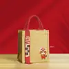 Bolsas da Sorte de Ano Novo de Alta Qualidade em Estoque, Impermeáveis, Espessadas, Tridimensionais, Sacolas Tote Publicitárias Promocionais, Bolsas de Mão de Lona Vermelha