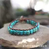 Pulseira Popular 5*7 Pedra Shoushan Pedra Imperador Amazon Temu Trançada em Couro Estilo Boêmio