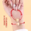 Pulseira Original Fio Vermelho Lin Ano do Cavalo, Pulseira Gato da Sorte Bodhi, Pulseira Tecida à Mão Estilo Casal Ano de Nascimento