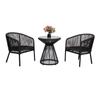 Conjunto de Mesa e Cadeiras de Rattan para Exterior, Cadeira de Lazer para Pátio e Jardim, Conjunto de Três Peças com Mesa Dupla e Cadeiras para Café ao Ar Livre Venda por Atacado