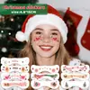 Adesivos de Tatuagem Coloridos Populares de Natal Transfronteiriços à Prova d'Água e Duradouros Adesivos Faciais de Maquiagem para Homens, Mulheres e Crianças Filme de Corte Blush de Natal