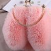 Bolso de peluche para mujer, bandolera portátil de princesa, bolso de peluche de piel sintética, nuevo estilo, bolso con cadena y orejas de conejo a juego.