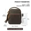 Bolso de Hombro para Hombre de Cuero Crazy Horse Transfronterizo Bolso de Mano Multifuncional para Hombre Bolso Cruzado de Piel de Vaca