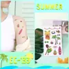 Pegatinas de tatuaje Ricaron FDA para niños, pegatinas hawaianas, pegatinas de dibujos animados, tatuajes de fiesta de larga duración, envío transfronterizo