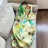 2026 Verano Nuevo Satén Elástico de Sarga de Seda Vestido Largo Estampado Venta al por Mayor H02HQ8091