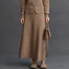 Falda de Cachemira para Mujer, Estilo Nuevo Otoño e Invierno, Estilo Preppy Suave, Elegante y a la Moda, Versátil Estilo Oficina, Falda Larga