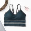 Verão Kaka Fio Prateado Cor Contrastante Lindo Top Costas Nuas para Yoga Fitness Sutiã Sem Fio Roupa Externa Sutiã Push-Up Wrap Top Costas Nuas Feminino