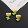 Cadena de Teléfono DIY Hecha a Mano de Acrílico Tulipán 3D Color Crema Fresco y Sencillo Accesorios para Bolsos de Zapatos Componentes con Cuentas