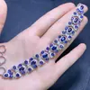 Novo Bracelete Natural Estilo Antigo de Safira Queimada com Incrustação de Prata S925, Pedra Principal 3*4+4*6mm, Item Versátil da Moda Mais Vendido para Mulheres