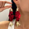 Pendientes de Gancho Europeos y Americanos Transfronterizos con Borla de Concha con Forma de Pez Personalidad Pendientes Exagerados Lujo Ligero Sentido de Alta Gama Sentido del Diseño de Pendientes Nicho