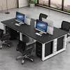 Escritorio Sencillo para Oficina, Escritorio para Computadora de Empleado, Juego de Escritorio y Silla de Oficina para 2/4/6 Personas, Cubículos de Estación de Trabajo con Divisiones
