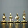 Yuxuan Moderno Simples Criativo Banhado a Ouro Menina de Yoga Pequenos Enfeites Cerâmica Casa Personagem Abstrato Presente de Abertura