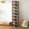 Zapatero Plegable Engrosado, Gabinete de Almacenamiento para Zapatos en Interiores con Tapa abatible Transparente a Prueba de Polvo, Caja de Zapatos Multicapa que se Puede Usar con un Solo Tirón