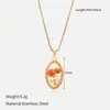 Colar Novo Estilo Transfronteiriço Pingente de Resina Flor Seca Estilo Francês Retrô Estilo Floresta Estilo Pastoral Colar Pequeno Floral de Aço de Titânio para Mulheres