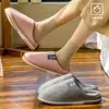 Zapatillas de Algodón Antibacterianas para el Hogar Jie Liya para Mujer 2025 Nuevas Populares Antideslizantes Forradas de Felpa Cálidas para Otoño e Invierno Zapatillas de Pareja para Hombre