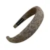 Diadema de Esponja Marrón para Niñas, de Ala Ancha, de Alta Gama, Diadema de Moda para Lavarse la Cara, Pinza para el Cabello de Alta Presión Craneal