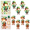 Precio Fijo6 Piezas de St de Compra Directa Transfronteriza. Pegatinas del Día de San Patricio, Pegatinas Impermeables Personalizadas DIY de Rostro Cambiante para Rompecabezas