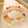 Pulsera de Calabaza de Cristal de Ágata Corazón de Azúcar Verde para Mujer, Nuevo Estilo Chino, Lujo Ligero, Sensación de Alta Gama, Joyería de Mano Exquisita de Nicho