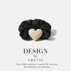 Anillo Sencillo de Lujo Ligero de Cara Sonriente y Lazo de Amor Banda Elástica Elegante para el Cabello Accesorios para el Cabello de Bola de Alta Elasticidad para Mujeres