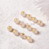 Ágata Blanco Natural Zodiaco Estampado en Caliente Calcedonia Blanca Cuentas Zodiacales Cuentas Redondas 8-12 mm Accesorios Cristal de Donghai Venta al por Mayor