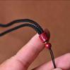 Pingente de cordão com mantra de seis palavras em cinnabar trançado à mão com areia roxa e dourada, corda com marca de Buda, cordão para pendurar no pescoço simples para homens e mulheres