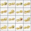Fivela Pingente Banhada a Ouro Prata 925 Fivela com Diamante Jade Fivela Esmeralda Cristal Âmbar Cabeça de Fivela Pingente Acessórios para Joias DIY