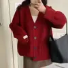 Novo cardigã de malha solto e casual estilo coreano para outono e inverno para mulheres, jaqueta suéter grossa, top versátil e modelador