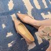 Uva Moda Francesa Pontiaguda Boca Rasa Rebite Coringa Sapatos Pequenos Flat Nova Primavera e Outono Niche Flats