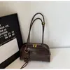 Bolsa de bowling de cuero aceitado vintage con textura de cuero, bolso de axila versátil estilo coreano nuevo para mujer, bolso de mano de moda para el día a día