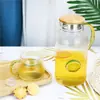 Tetera para el hogar Tetera de agua fría Resistente a altas temperaturas Vidrio de borosilicato alto Tetera de agua fría Gran capacidad Tetera para jugos Tetera para té helado Resistente a altas temperaturas