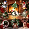 Set de Broches Navideños con Diseños de Muñeco de Nieve, Árbol de Navidad, Reno y Corona, Adornado con Diamantes, para un Ambiente Festivo y como Accesorio