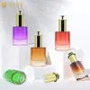 Botella de Aceite Esencial Cosmético de Gama Alta Ovalada con Fondo Grueso 30ml Botella de Vidrio con Gotero Botella de Bomba de Presión Tipo Antena