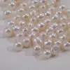 Nuevas Perlas de Agua Dulce Naturales Casi Redondas Sin Semilla, Cuentas Sueltas con Fuerte Brillo y Agujeros para Accesorios de Joyería Hechos a Mano DIY