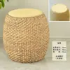 Silla pequeña de ratán taburete pequeño cojín para asiento taburete redondo taburete redondo silla de ratán para niños silla de ratán taburete tambor tejido de paja taburete bajo de ratán madera maciza