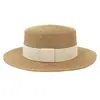 Sombrero de Copa de Paja Tejida para Mujer de Primavera y Verano, Estilo Celebridad de Internet Británico, Sombrero de Sol Sencillo para Vacaciones en la Playa, Sombrero de Paja de Moda, Sombrero de Ala Plana