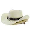 Sombrero de paja de Panamá sombrero Xizang sombrero de pradera sombrero de vaquero masculino sombrero de playa de verano femenino Red de celebridades borde marino sombrero para el sol