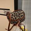 2025 Nueva Moda Tendencia Estilo Étnico Bloques de Color Estampado de Leopardo Bolso Cuadrado Pequeño Bolso de Hombro Cruzado Tipo Sillín Bolso para Mujer
