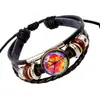 Nueva pulsera pulsera de cuero con cuentas al por mayor pulsera vintage directo de fábrica pulsera de cuero vacuno Gema del Tiempo