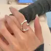 Nuevo Anillo de Perla Dulce Envuelto Estilo Coreano de Moda para Mujer Anillo Abrible con Forma de Gota de Agua Retro Anillo para Dedo Índice ins