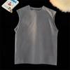 Colete de camurça de cor sólida pesada masculino, novo, estilo americano, retrô, solto, plus size, comprador, bonito, colete, camiseta sem mangas