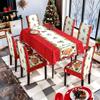 Toalha de Mesa Estampada de Natal Transfronteiriça Capa Elástica para Cadeira Mesa de Jantar Doméstica Toalha de Mesa à Prova d'Água Capa Protetora para Cadeira Decoração de Natal