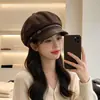 Nueva gorra octogonal de lana estilo retro británico para principios de otoño en Corea, sombrero de pico de moda casual marca C