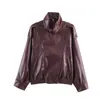 Roupas Femininas 2026 Verão Novo Estilo Moda Europeia e Americana Versátil Jaqueta de Couro Sintético Bicolor 4341842