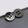 Botones de Concha de Nácar Negro Natural al por Mayor, Versátiles Botones para Camisa de Cuatro Agujeros y Dos Agujeros, Botones Decorativos Redondos para Traje Cosidos a Mano