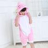 Macacão de Bebê Verão e Outono Romper de Dinossauro de Manga Curta Pijama de Uma Peça Cartoon Animal para Meninas e Meninos