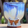 Vaso de Flor Carnudo Pequeno Defeito Panela Quente Panela Cogumelo Cerâmica Diâmetro Grande Simples Planta Verde Ébano Antigo Pilha Vaso de Cerâmica de Penhasco