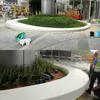 Asiento de florero de terrazo blanco prefabricado piedra artificial hormigón de agua piscina de flores de forma especial banco UHPC personalización