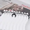 Pingente de Estrela Lua Negra Transfronteiriço Corrente de Clavícula Elástica Estilo Renda Personalizado Doce Cool Escuro Sexy